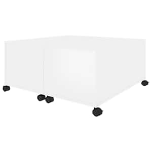 Konferenční stolek bílý vysoký lesk 75x75x38 cm dřevotříska - obrázek 4