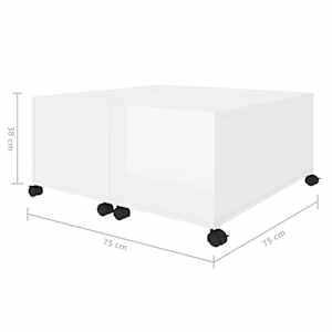 Konferenční stolek bílý vysoký lesk 75x75x38 cm dřevotříska - obrázek 8