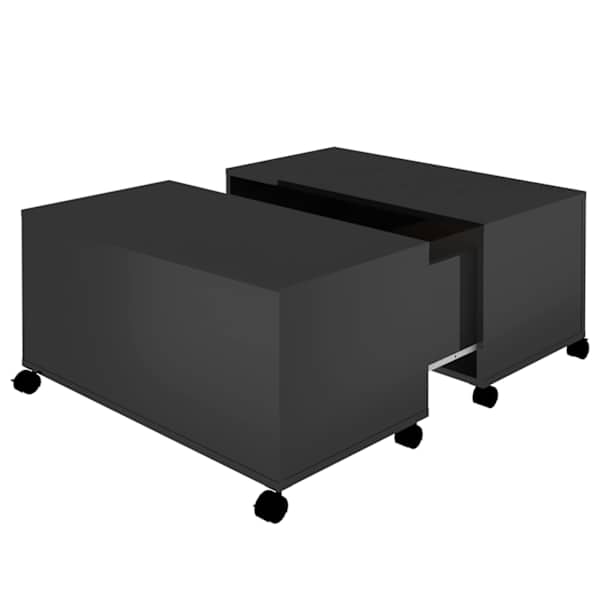 vidaXL kohvilaud, k&otilde;rgl&auml;ikega must, 75 x 75 x 38 cm, puitlaastplaat