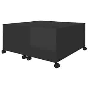 Konferenční stolek černý vysoký lesk 75x75x38 cm dřevotříska - obrázek 4