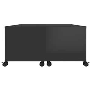 Konferenční stolek černý vysoký lesk 75x75x38 cm dřevotříska - obrázek 6
