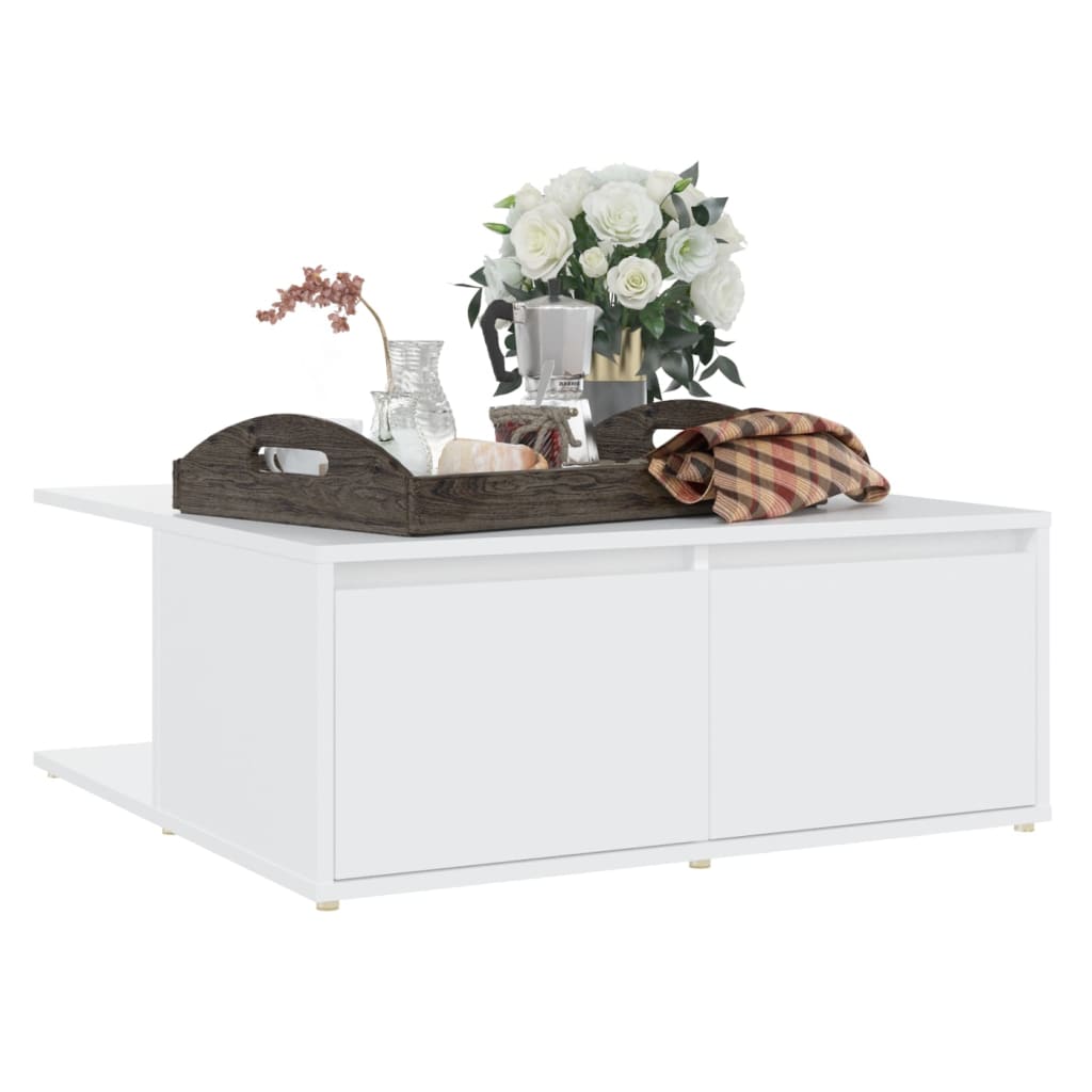 

vidaXL Salontafel 80x80x31 cm spaanplaat wit