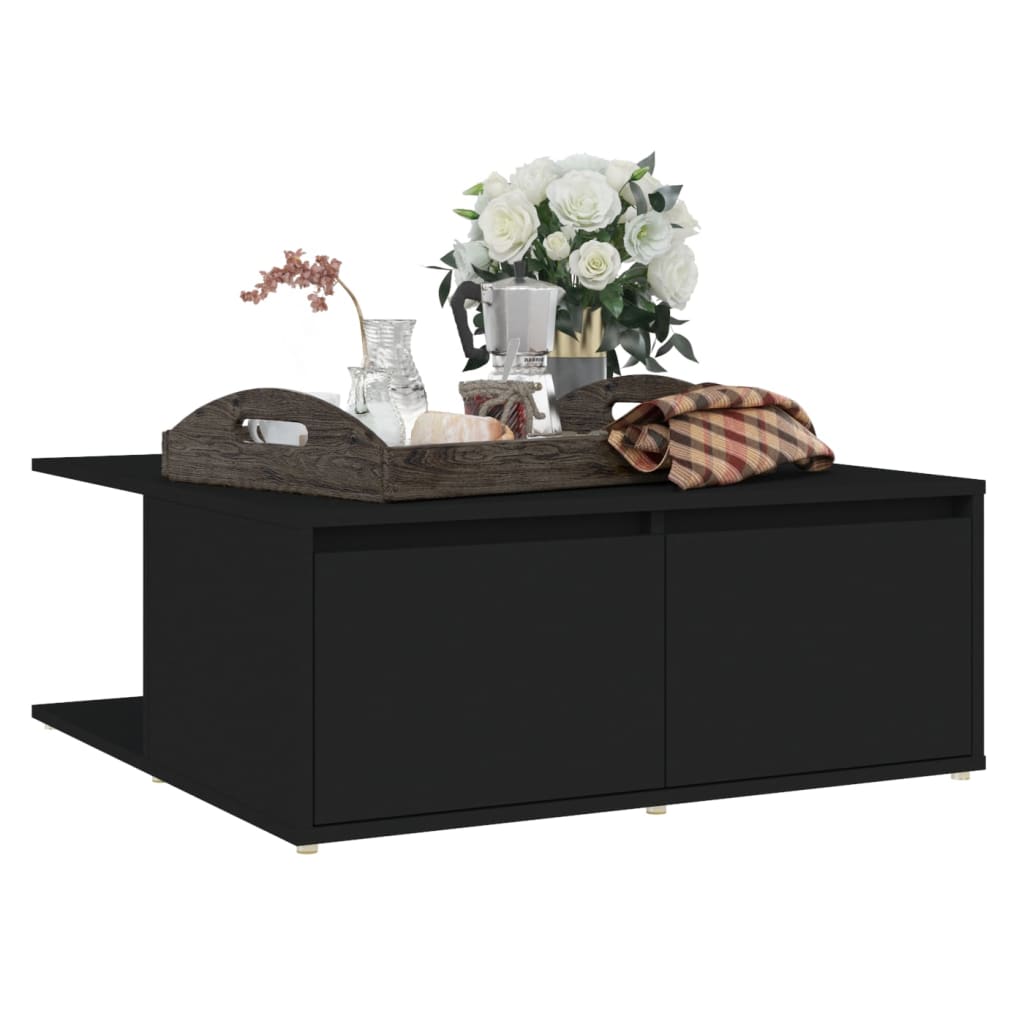 

vidaXL Salontafel 80x80x31 cm spaanplaat zwart