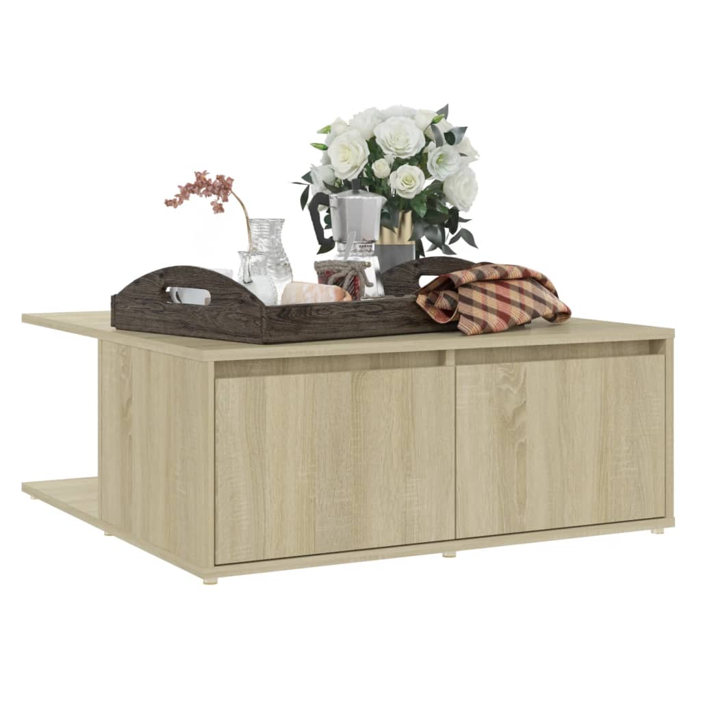 

vidaXL Salontafel 80x80x31 cm spaanplaat sonoma eikenkleurig