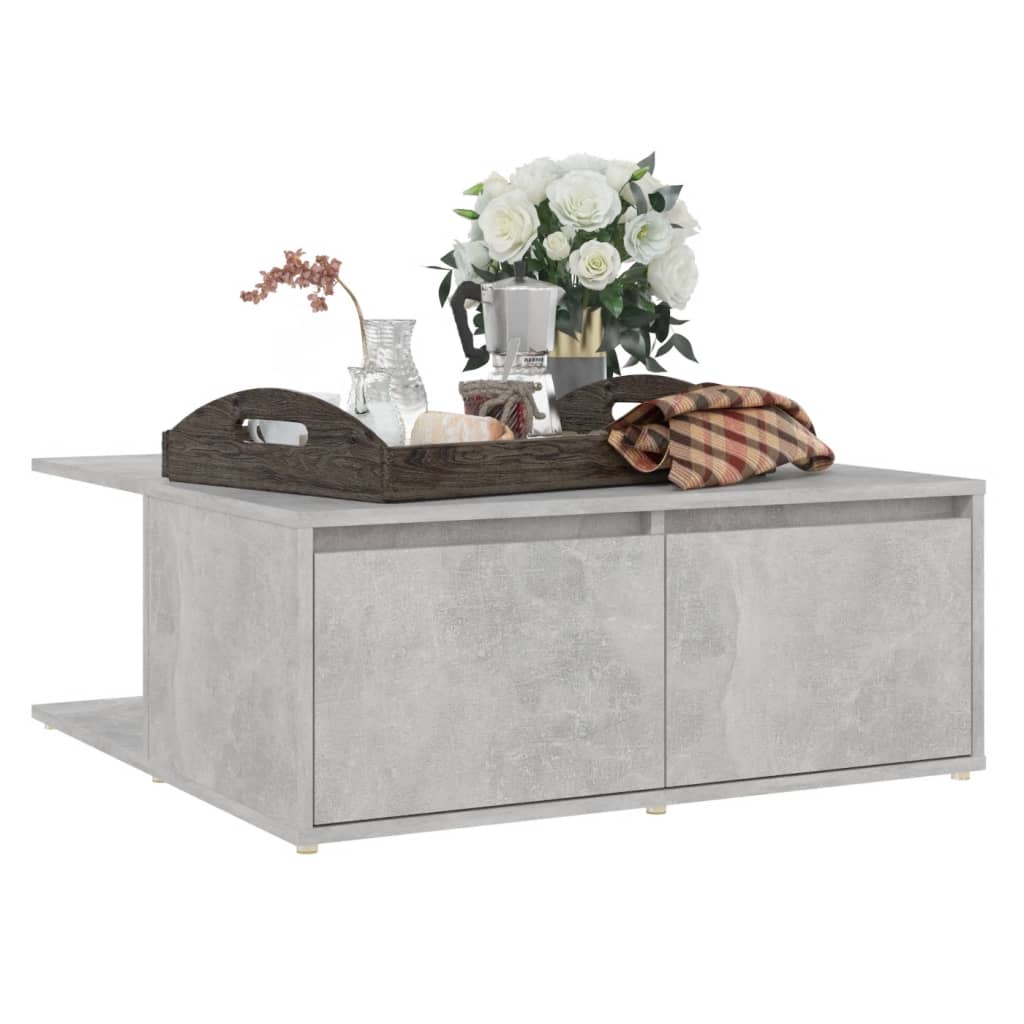 

vidaXL Salontafel 80x80x31 cm spaanplaat betongrijs