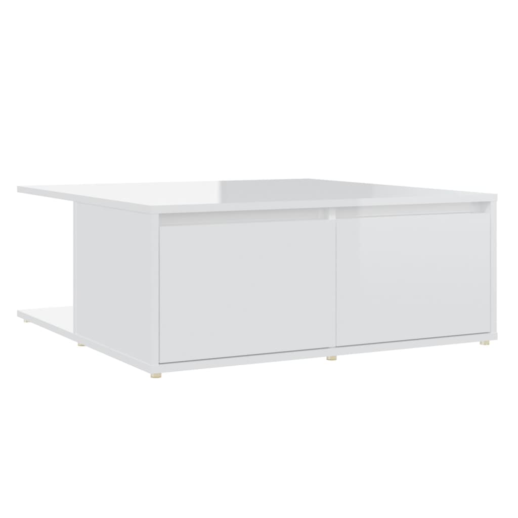 

vidaXL Coffee Table High Gloss White 31.5"x31.5"x12.2" Engineered Wood