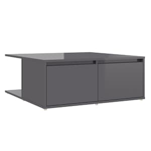 Konferenční stolek šedý lesklý 80 x 80 x 31 cm kompozitní dřevo - obrázek 2