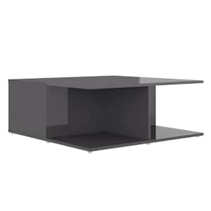 Konferenční stolek šedý lesklý 80 x 80 x 31 cm kompozitní dřevo - obrázek 6