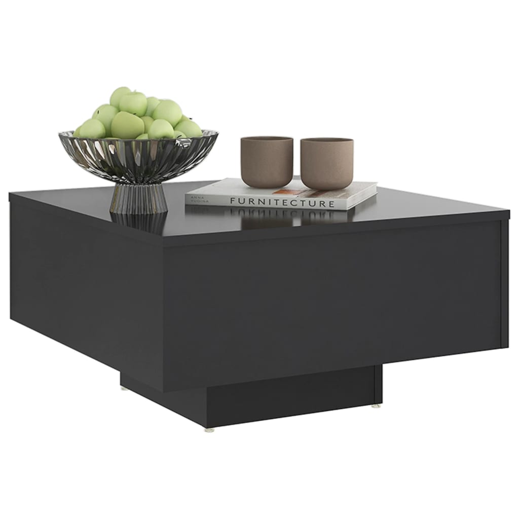 vidaXL Sohvapöytä harmaa 60x60x31,5 cm lastulevy