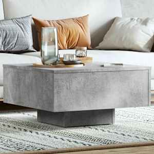 Klubska mizica betonsko siva 60x60x31,5 cm iverna plošča