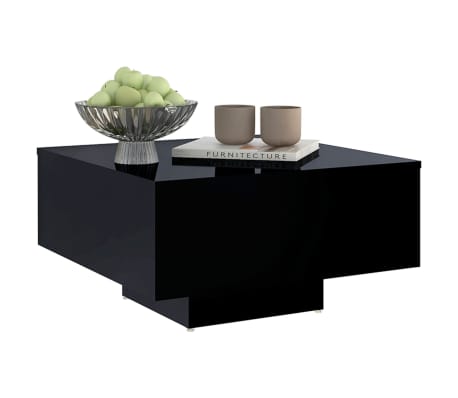 vidaXL Coffee Table High Gloss Black 60x60x31.5 cm Engineered Wood