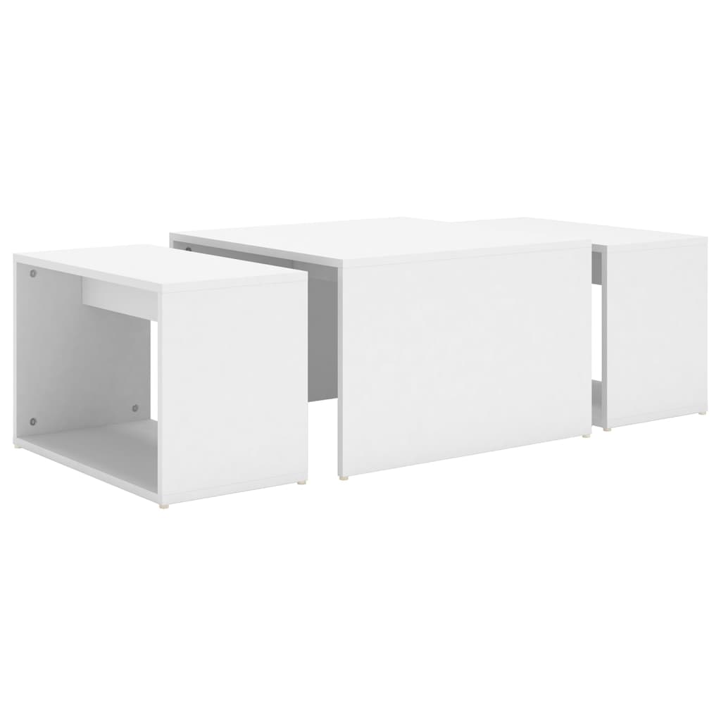 3-tlg. Satztisch-Set Weiß 60x60x30 cm Spanplatte