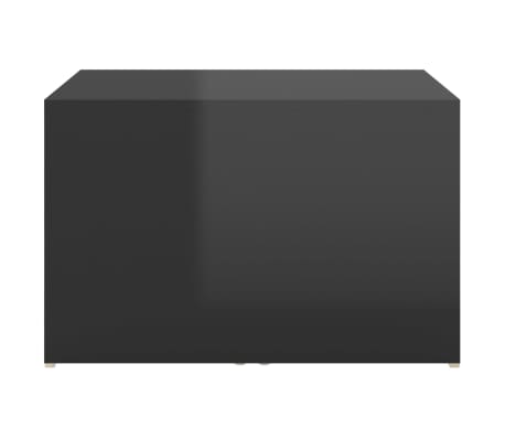 vidaXL Stablebart salongbordsett 3 deler høyglans svart 60x60x38 cm