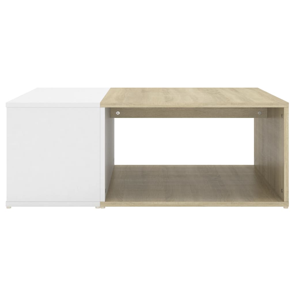 

vidaXL Salontafel 90x67x33 cm spaanplaat wit en sonoma eikenkleurig