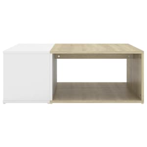 vidaXL Salongbord hvit og sonoma eik 90x67x33 cm konstruert tre