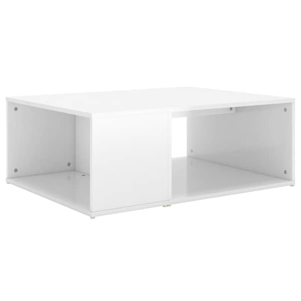 vidaXL kohvilaud, k&otilde;rgl&auml;ikega valge, 90 x 67 x 33 cm, puitlaastplaat