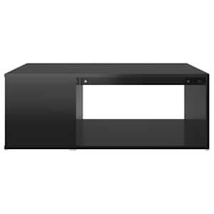 vidaXL Kavos staliukas, juodos spalvos, 90x67x33cm, MDP, blizgus