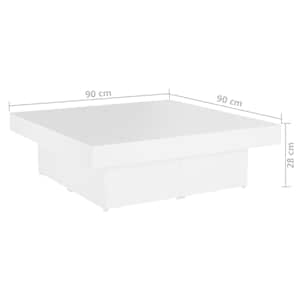 Konferenční stolek bílý 90 x 90 x 28 cm kompozitní dřevo - obrázek 7
