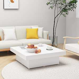 Klubska mizica bela 90x90x28 cm iverna plošča