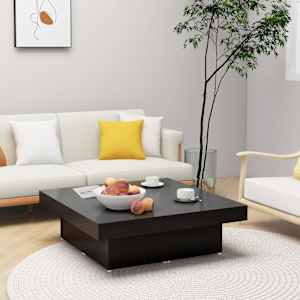 Klubska mizica črna 90x90x28 cm iverna plošča