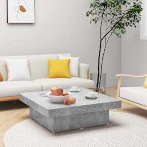 Konferenční stolek betonově šedý 90x90x28 cm kompozitní dřevo - obrázek 1