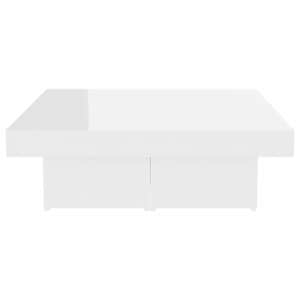 Konferenční stolek bílý lesklý 90 x 90 x 28 cm kompozitní dřevo - obrázek 5