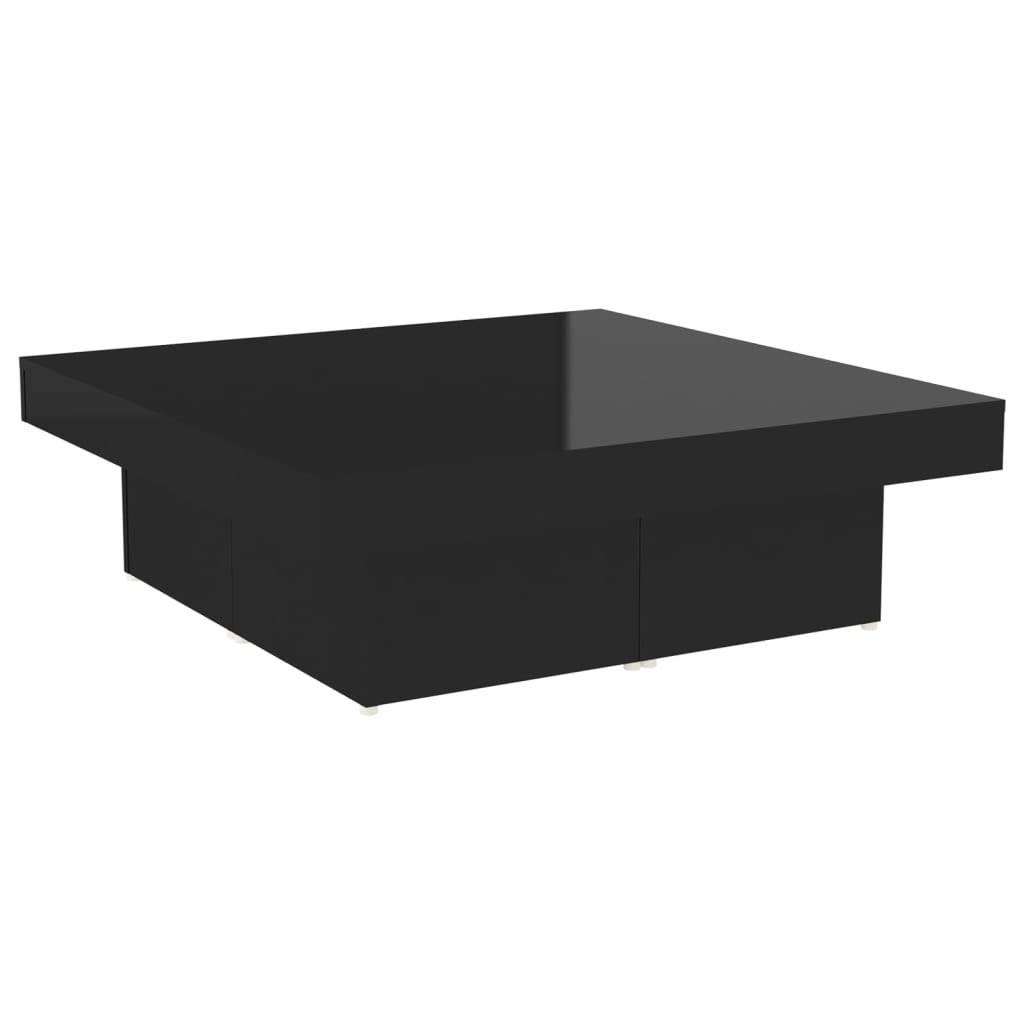 

vidaXL Coffee Table High Gloss Black 35.4"x35.4"x11" Chipboard