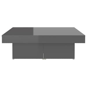 Konferenční stolek šedý vysoký lesk 90 x 90 x 28 cm dřevotříska - obrázek 5
