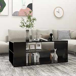 Klubska mizica črna 100x50x40 cm iverna plošča