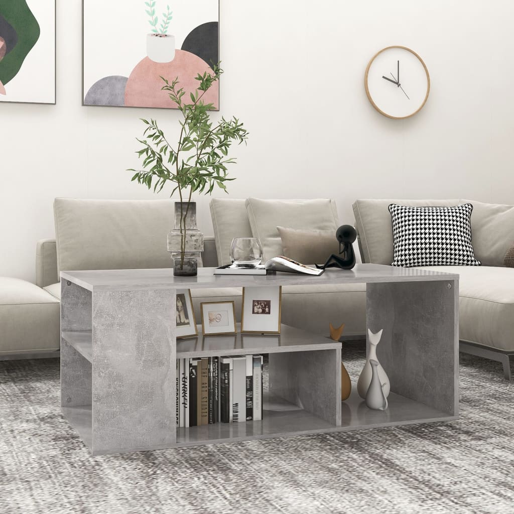 vidaXL sofabord 100x50x40 cm spånplade betongrå