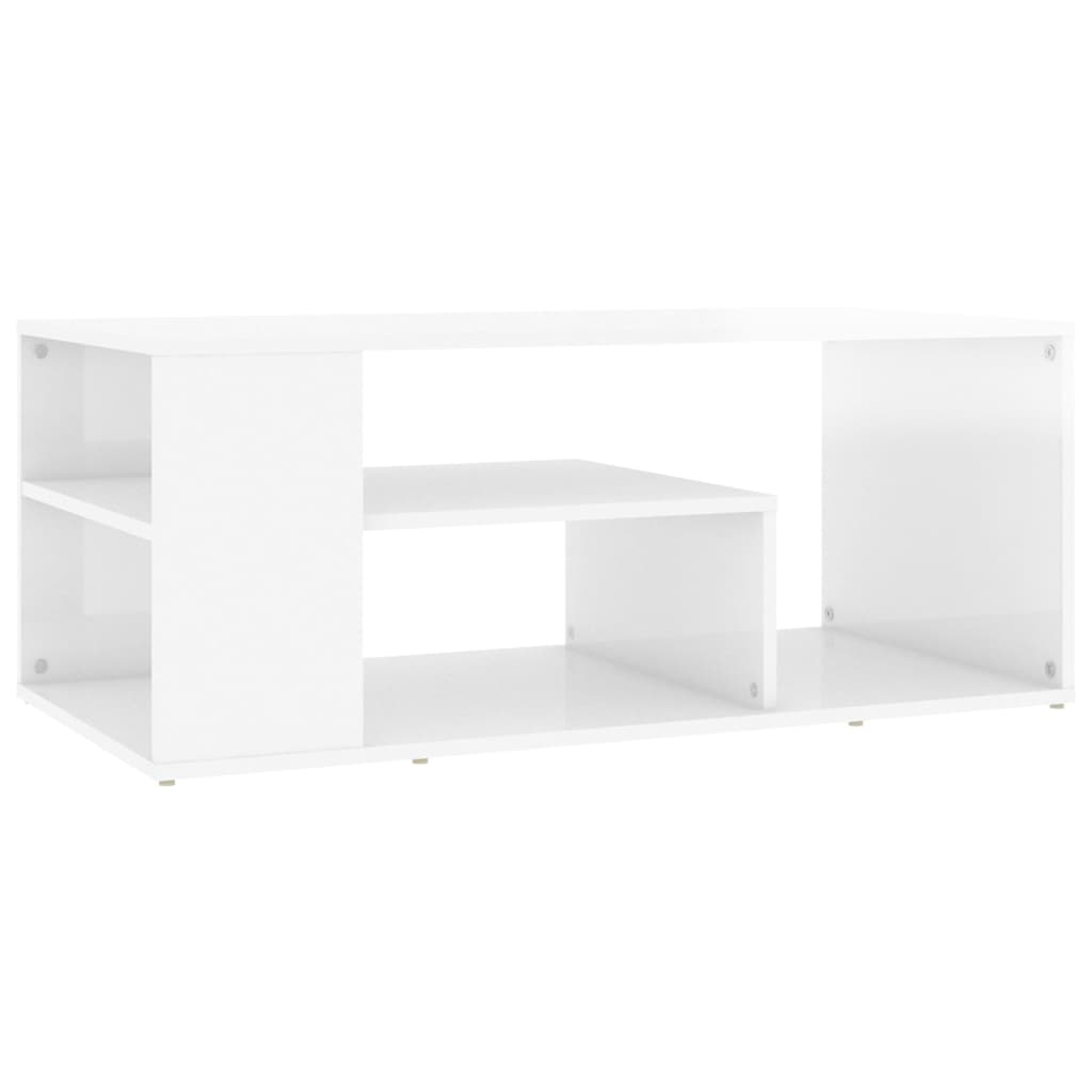 

vidaXL Coffee Table High Gloss White 39.4"x19.7"x15.7" Chipboard