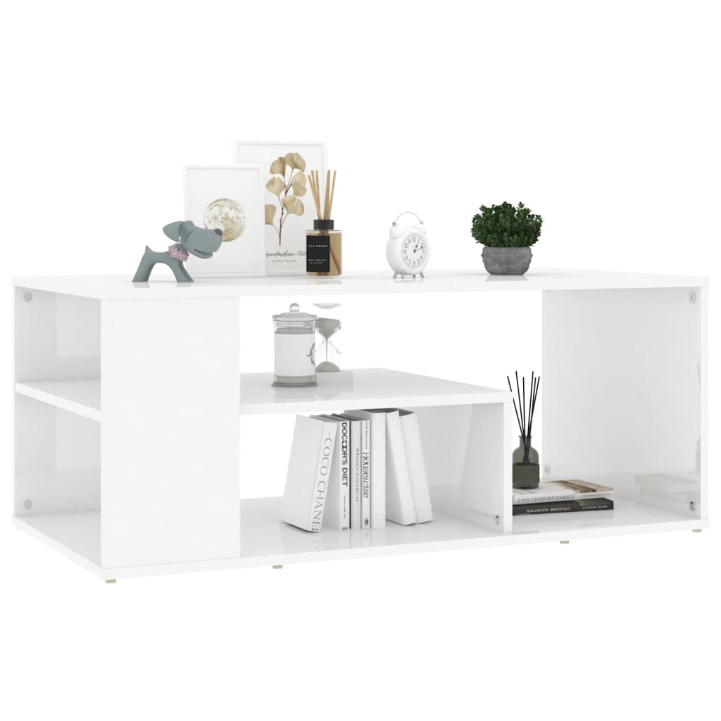 

vidaXL Salontafel 100x50x40 cm spaanplaat hoogglans wit