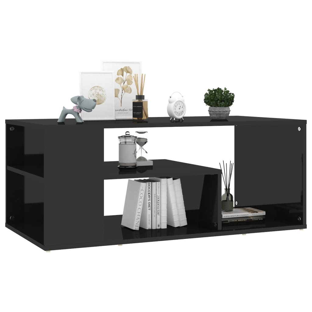 vidaXL Coffee Table High Gloss Black 100x50x40 cm Engineered Wood