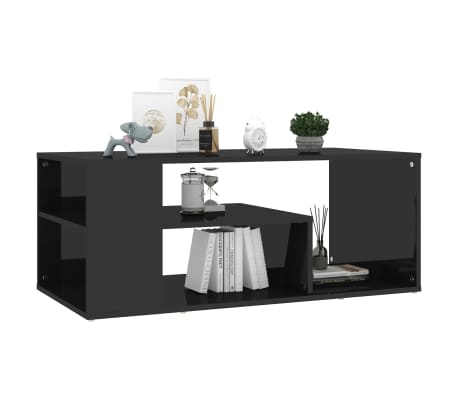 vidaXL Coffee Table High Gloss Black 100x50x40 cm Engineered Wood