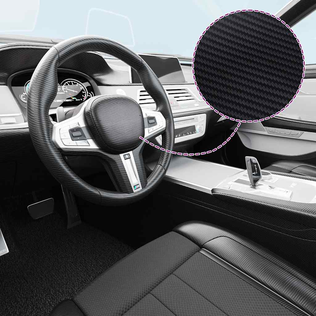Fólia na automobily 2 ks 3D čierna 100x150 cm+50x150 cm 210715