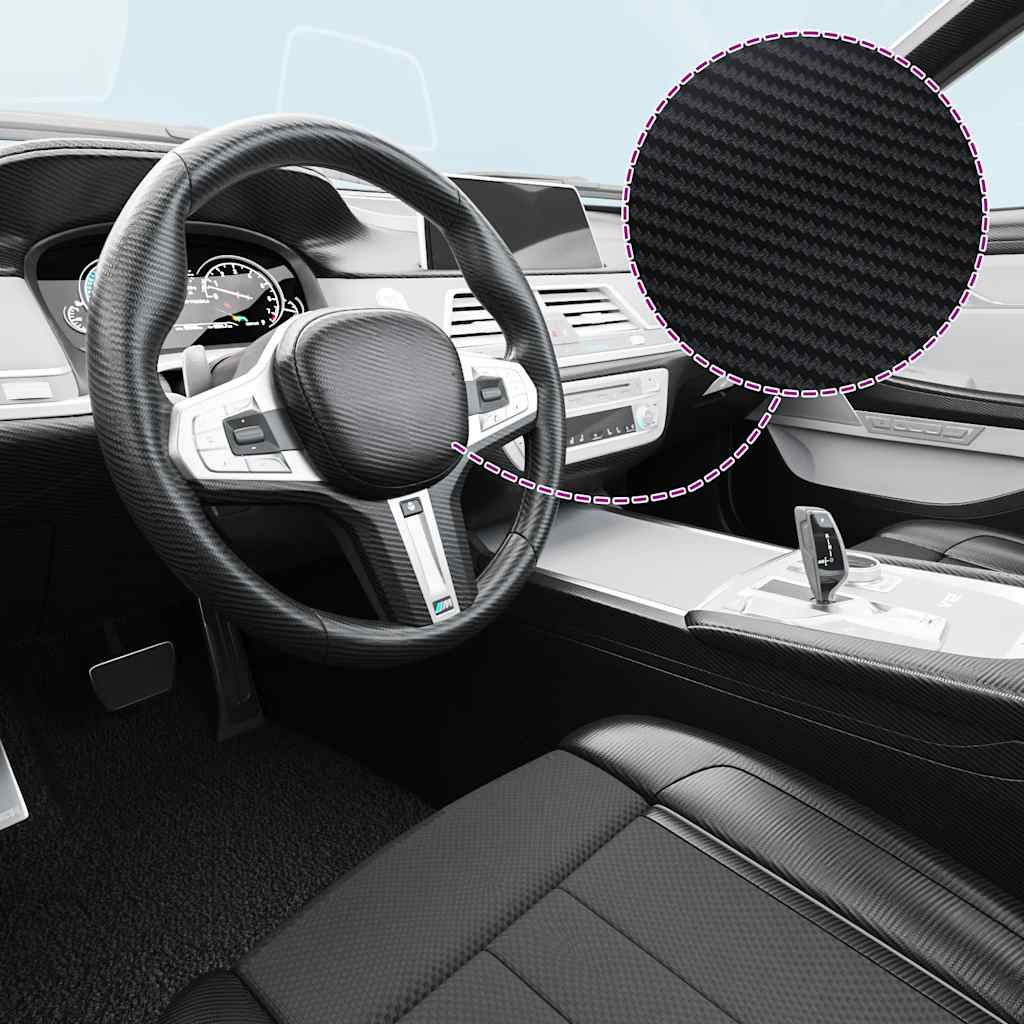 Fólia na automobily 2 ks 3D čierna 100x150 cm 210716