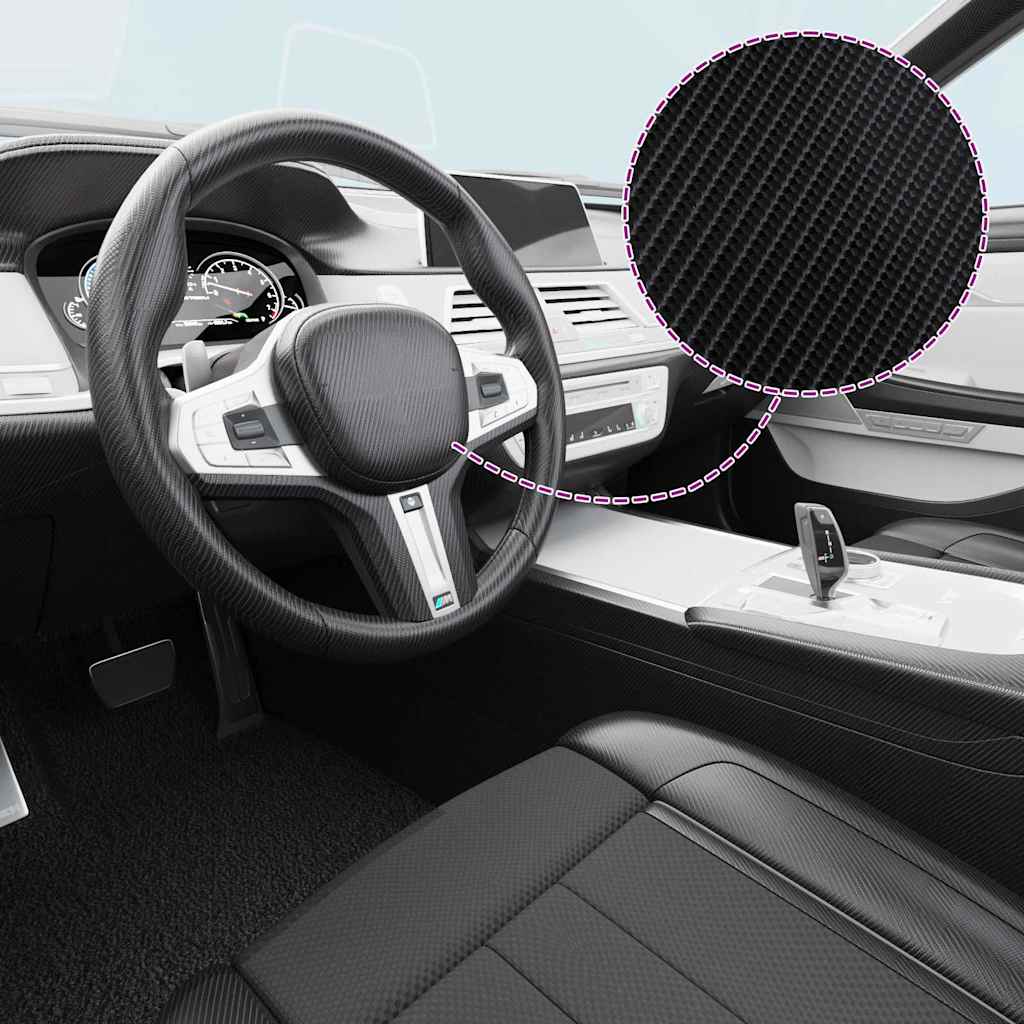 Fólia na automobily 2 ks 4D čierna 100x150 cm+50x150 cm 210721