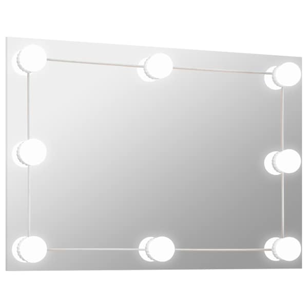 vidaXL seinapeegel LED-tuledega, ristk&uuml;likukujuline, klaas