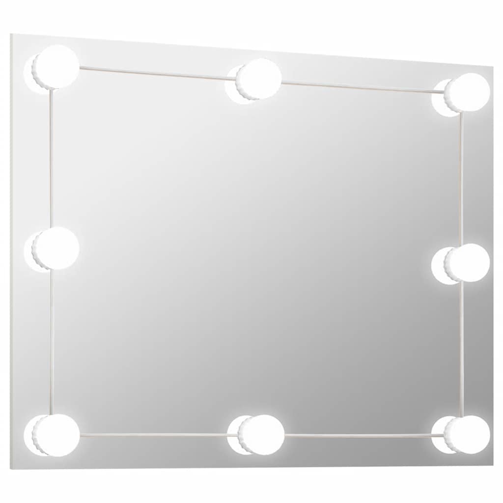 Frameless Glass Wall Mirror with LED Lights in Multiple Sizes vidaXL - Picture 85 of 96