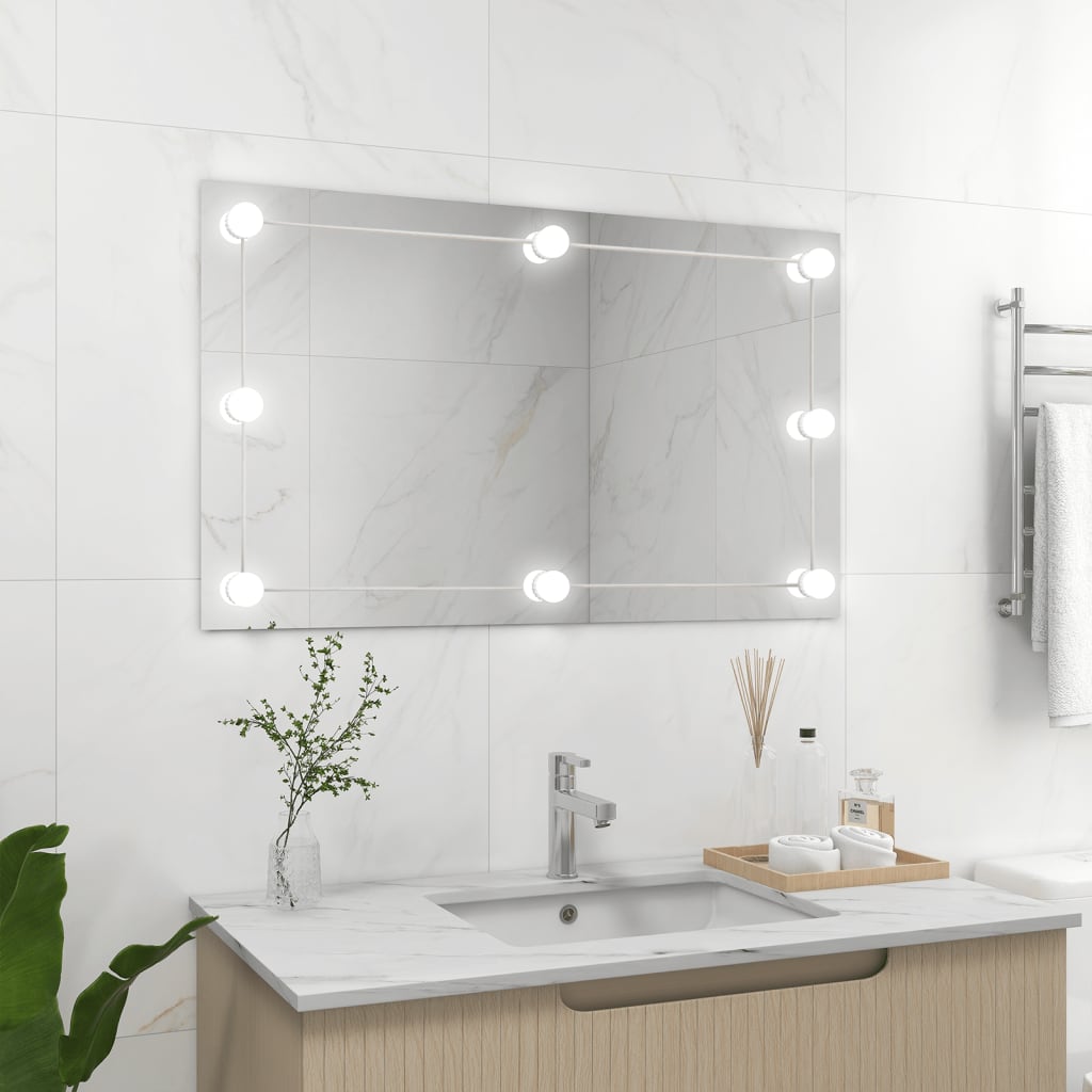 Wandspiegel ohne Rahmen mit LED-Beleuchtung Rechteckig Glas kaufen