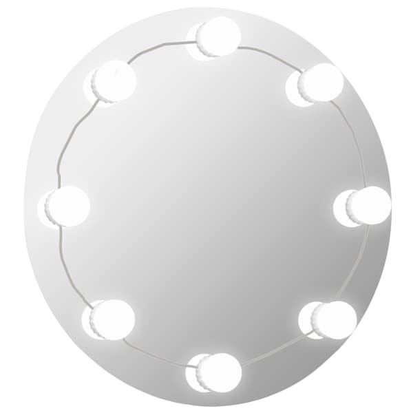 vidaXL raamitu seinapeegel LED-tuledega, &uuml;mmargune, klaas