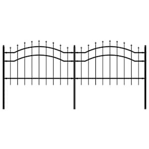Zahradní plot Woerden s kopím nahoře černý 240 x 75 cm ocelový - obrázek 2