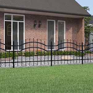 Vrtna ograja Woerden s suličastim vrhom črna 240x75 cm jeklo