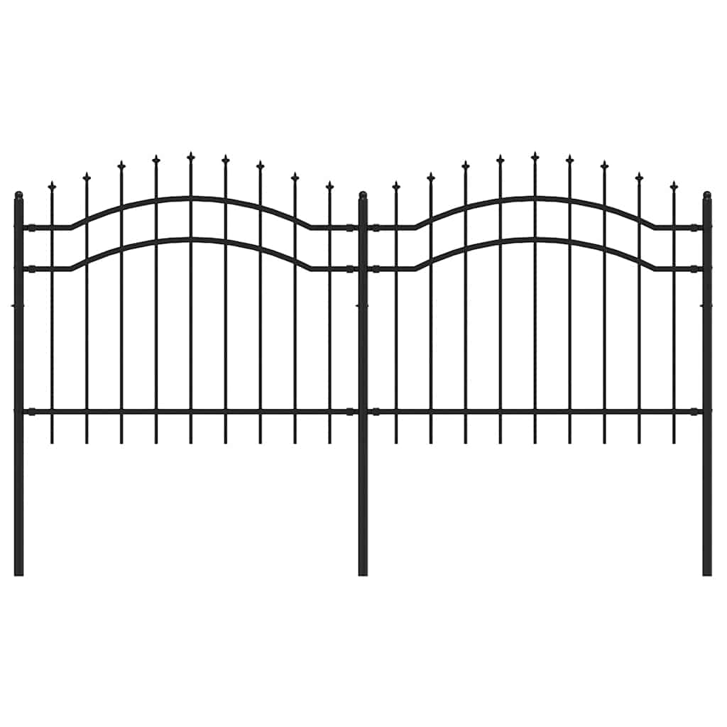 vidaXL Garden Fence Woerden with Spear Top Black 240x100 cm Steel