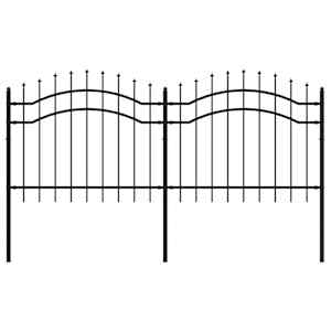 Zahradní plot Woerden s kopím nahoře černý 240 x 100 cm ocelový - obrázek 2