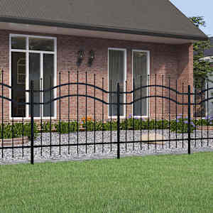 Vrtna ograja Woerden s suličastim vrhom črna 240x100 cm jeklo