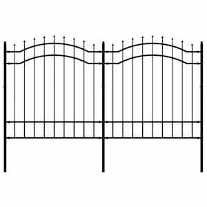 Zahradní plot Woerden s kopím nahoře černý 240 x 125 cm ocelový - obrázek 2