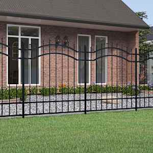 Vrtna ograja Woerden s suličastim vrhom črna 240x125 cm jeklo