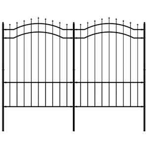 Zahradní plot Woerden s kopím nahoře černý 240 x 150 cm ocelový - obrázek 2
