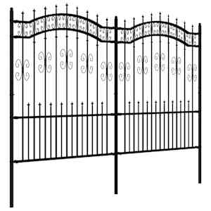 Zahradní plot KAMPEN s kopím nahoře černý 240 x 150 cm ocelový - obrázek 3